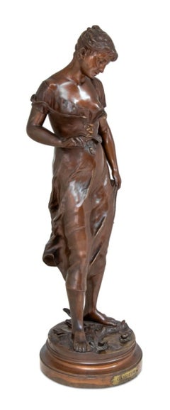 Emile Carlier „Candeur“ – Skulptur aus patinierter Bronze
