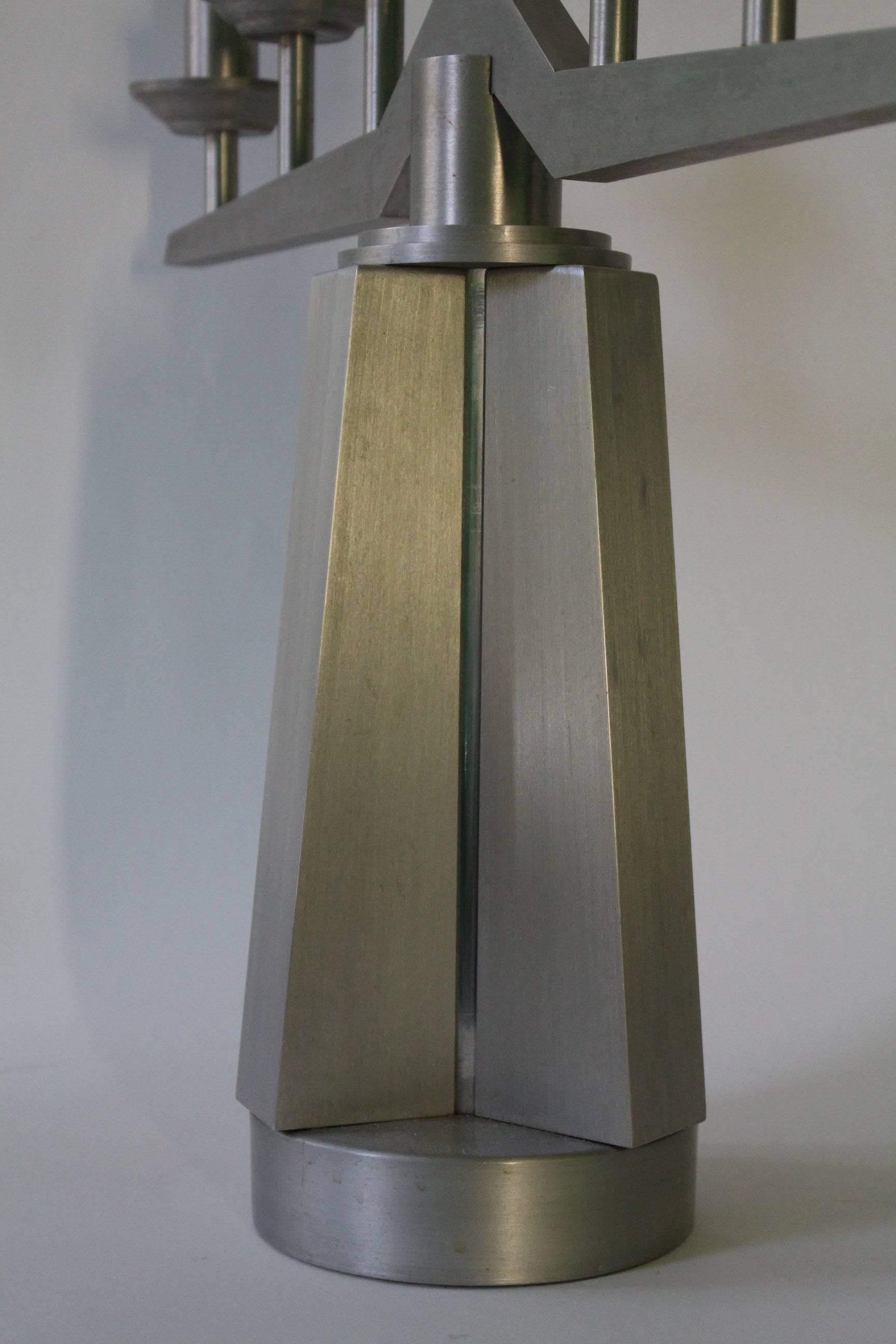 Art Deco Seven-Light Aluminum Candelabrum 4