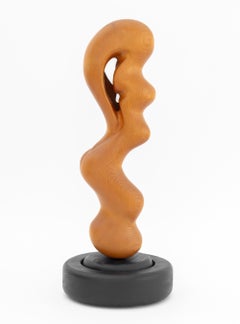 Modernist Biomorphic Carved Wood Revolving Sculpture