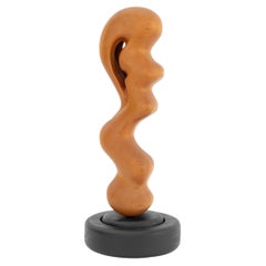 Modernist Biomorphic Carved Wood Revolving Sculpture