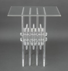 Postmodern Clear Acrylic Console Table in Karl Springer Style