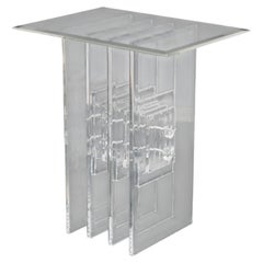 Postmodern Clear Acrylic Console Table in Karl Springer Style