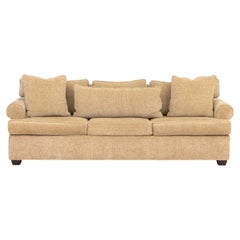 Modern Design Beige Chenille Upholstered Three-Seat Sofa
