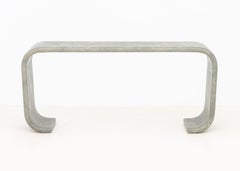 Karl Springer Style Tessellated Shagreen Waterfall Console