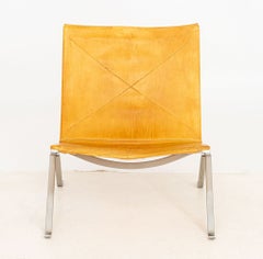 Poul Kjaerholm for Fritz Hansen "PK22" Tan Leather Lounge Chair