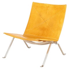Poul Kjaerholm for Fritz Hansen "PK22" Tan Leather Lounge Chair