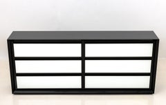 Modern Black and White Lacquered Six-Drawer Dresser