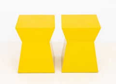 Modern Yellow Geometric End Tables by Gus Design Inc.