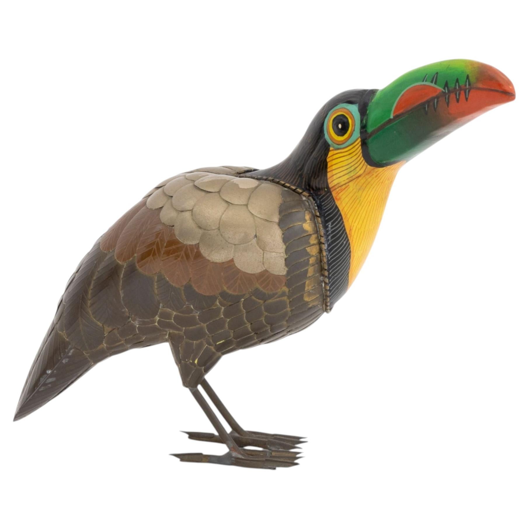 Sergio Bustamante Toucan Sculpture, Copper & Brass