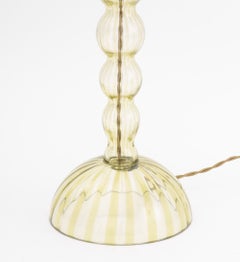 Lámpara de mesa de cristal de Murano de estilo «Mid-Century Modern», con esferas a rayas verdes