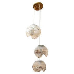 Italian Mid-Century Modern Glass Globe Pendant Chandelier, 1960s