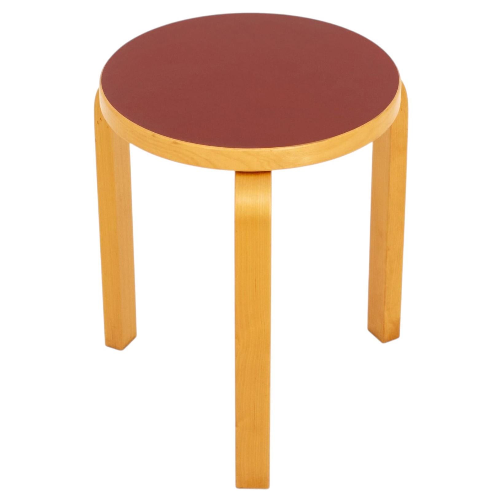 Alvar Aalto for Artek L-Leg Bentwood Stool, Model 60 For Sale