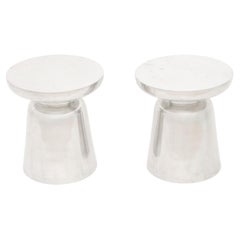 Par de taburetes de metal cromado de estilo «Mid-Century Modern»
