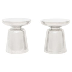 Pair of Mid-Century Modern Chrome-Plated Metal Stools