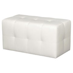 J. Robert Scott Modern White Leather Upholstered Bench