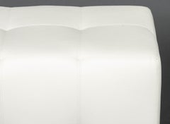 J. Robert Scott Modern White Leather Upholstered Bench