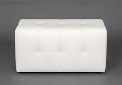 J. Robert Scott Modern White Leather Upholstered Bench