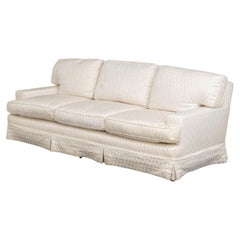 Fine Arts Furniture Company White Silk Blend Upholstered Three-Seat Sofa