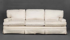 Fine Arts Furniture Company White Silk Blend Upholstered Three-Seat Sofa