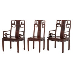 Chinese Modern Rosewood Armchairs and Side Chair Set, 3