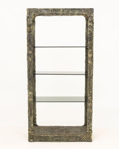 Adrian Pearsall "Goop" Brutalist Bronzed Sculptural Etagere, circa 1970