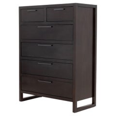 Casana "Tahoe" Ebonized Wood Dresser with Six Drawers