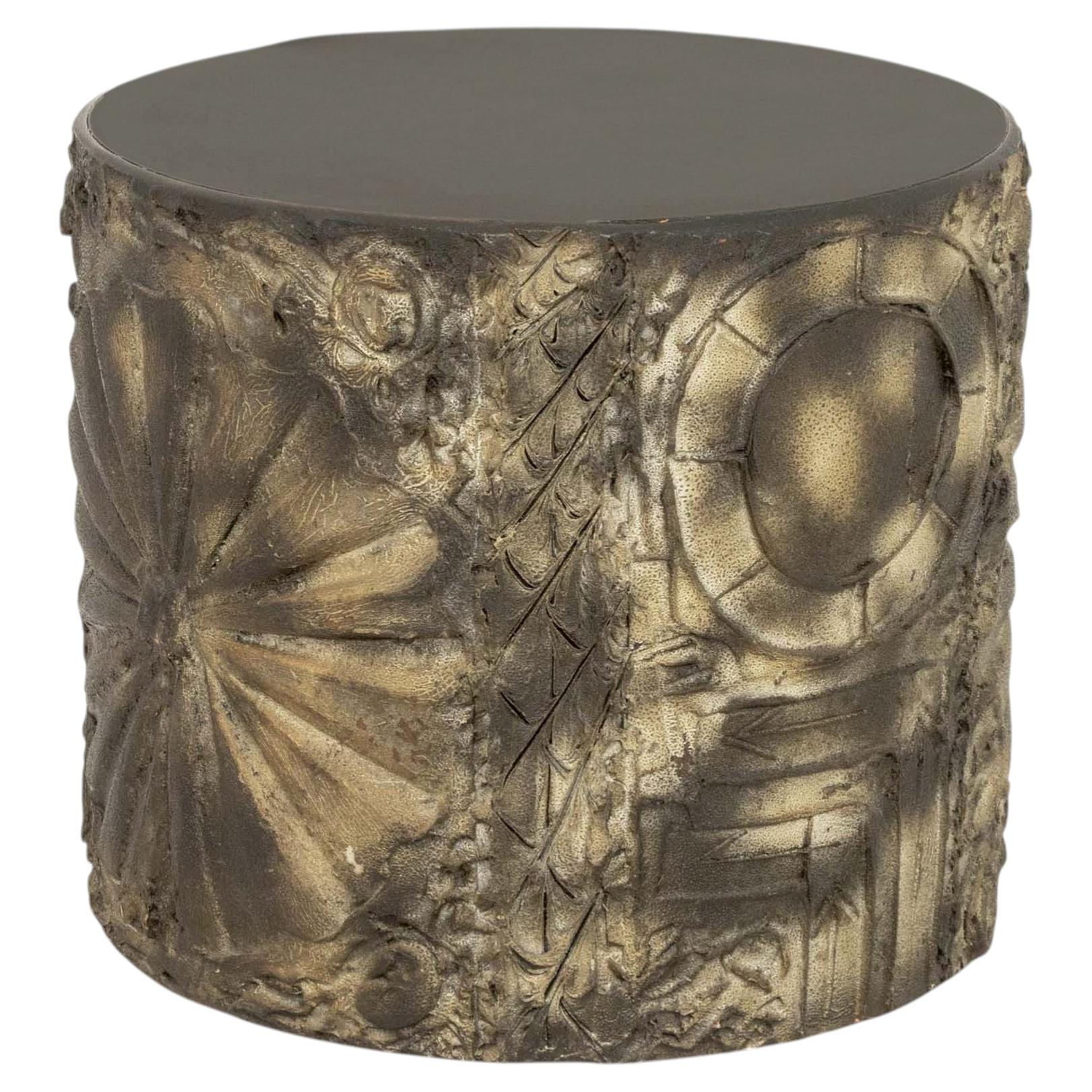 Adrian Pearsall "Goop" Brutalist Bronzed Sculptural Circular Side Table