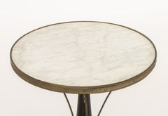 French White Marble Top and Ebonized Wood Gueridon