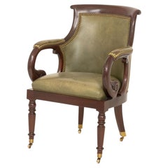 Hancock & Moore Leather Upholstered Jockey Club Chair