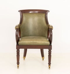 Hancock & Moore Leather Upholstered Jockey Club Chair