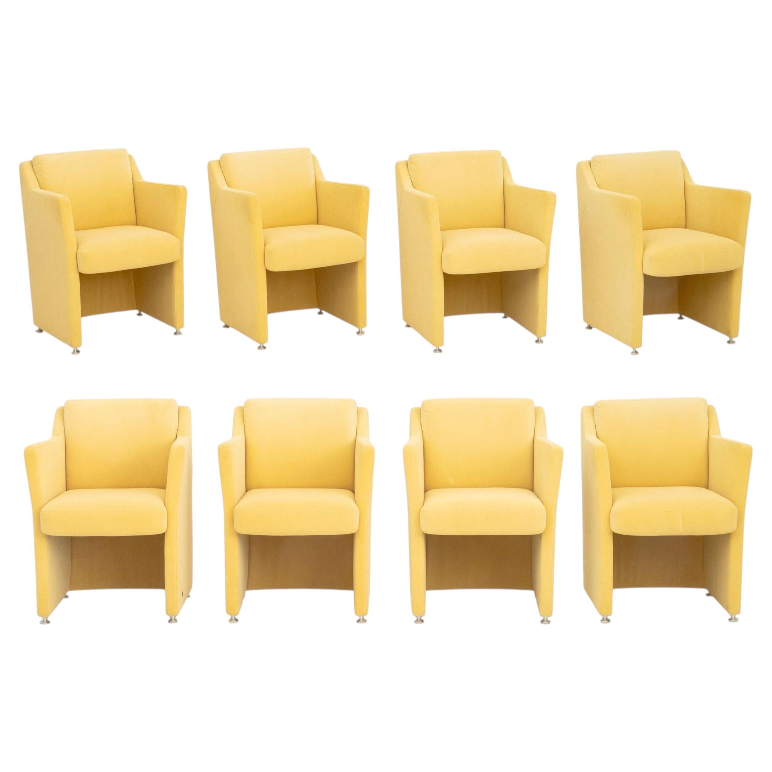 Chaises de salle à manger Rolf Benz « Modèle 7100 » en velours jaune, 8