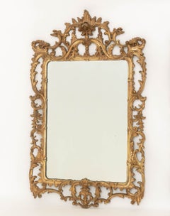 Pair of Rococo Style Silvered and Gilt Composition Framed Mirrors