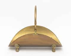 English Regency Brass Log Holder with Swing Handle