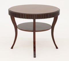 Barbara Barry Attributed Mahogany Circular Occasional Table