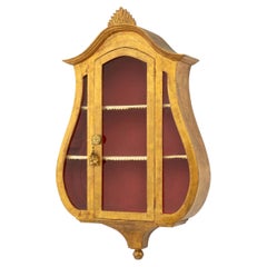 Italian Neoclassical Style Giltwood Wall-Hanging Vitrine Cabinet
