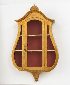 Italian Neoclassical Style Giltwood Wall-Hanging Vitrine Cabinet