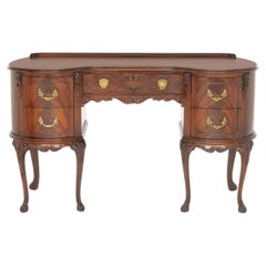 Queen Anne Style Mahogany Kidney Shaped Desk with Cabriole Legs