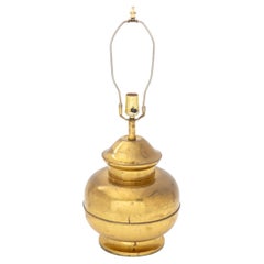 Mid-Century Modern Vintage Brass Ginger Jar Mounted as a Lamp