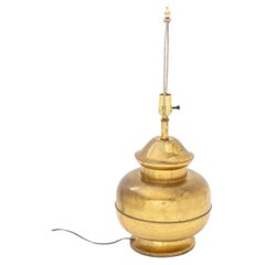 Mid-Century Modern Vintage Brass Ginger Jar Mounted as a Lamp