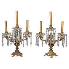 Pair of Victorian Style Three-Branch Girandole Table Lamps