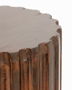 Pair of Neoclassical Style Fluted Mahogany Display Pedestals
