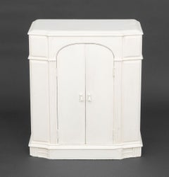 Modern White Painted Wood Cabinet with Two Shelves