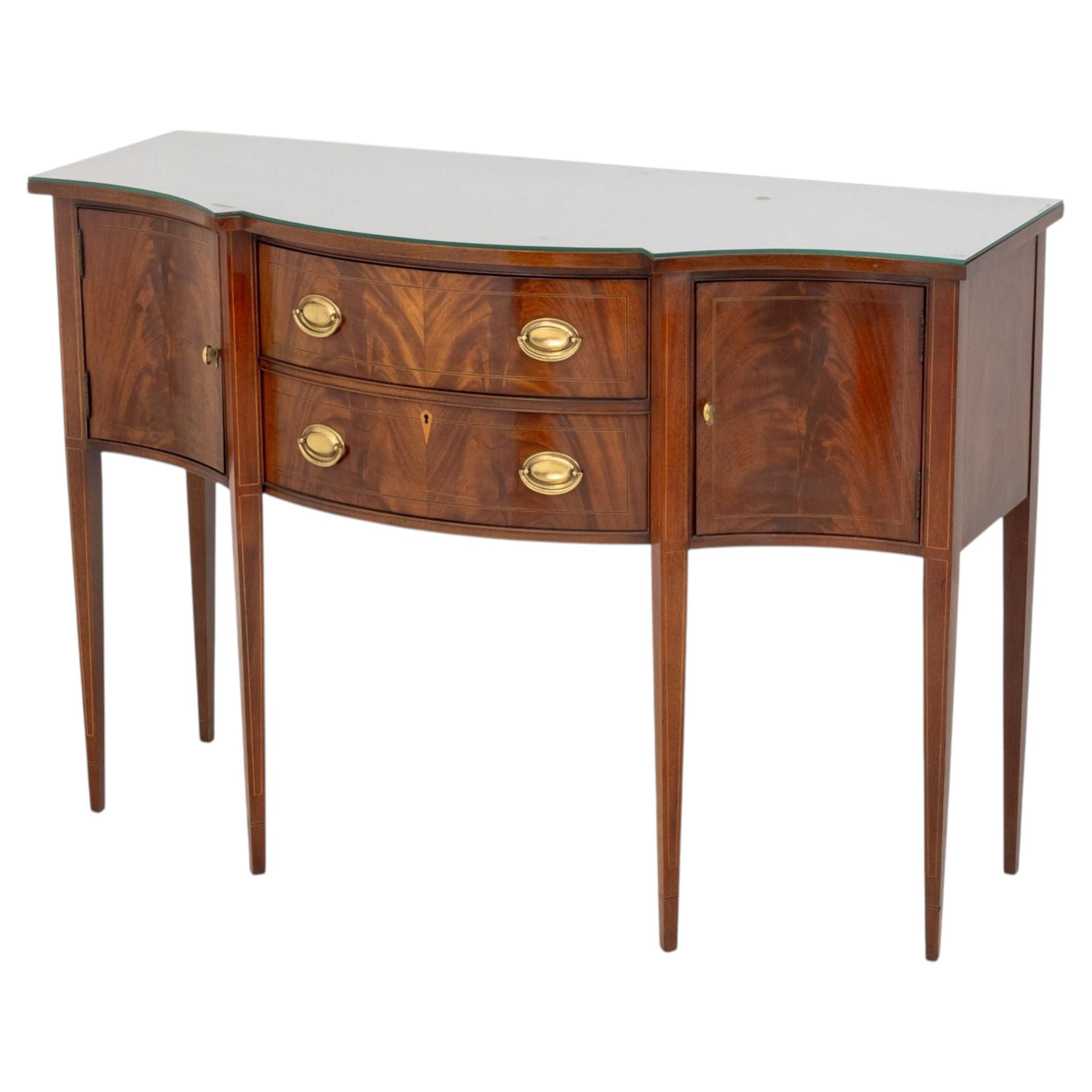 Hickory Chair Company Flame Mahogany Sideboard with String Inlay For Sale