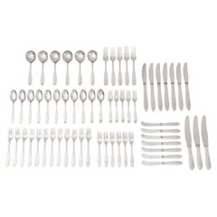 Georg Jensen "Mitra" Stainless Steel Flatware Partial Service, 62 Pieces