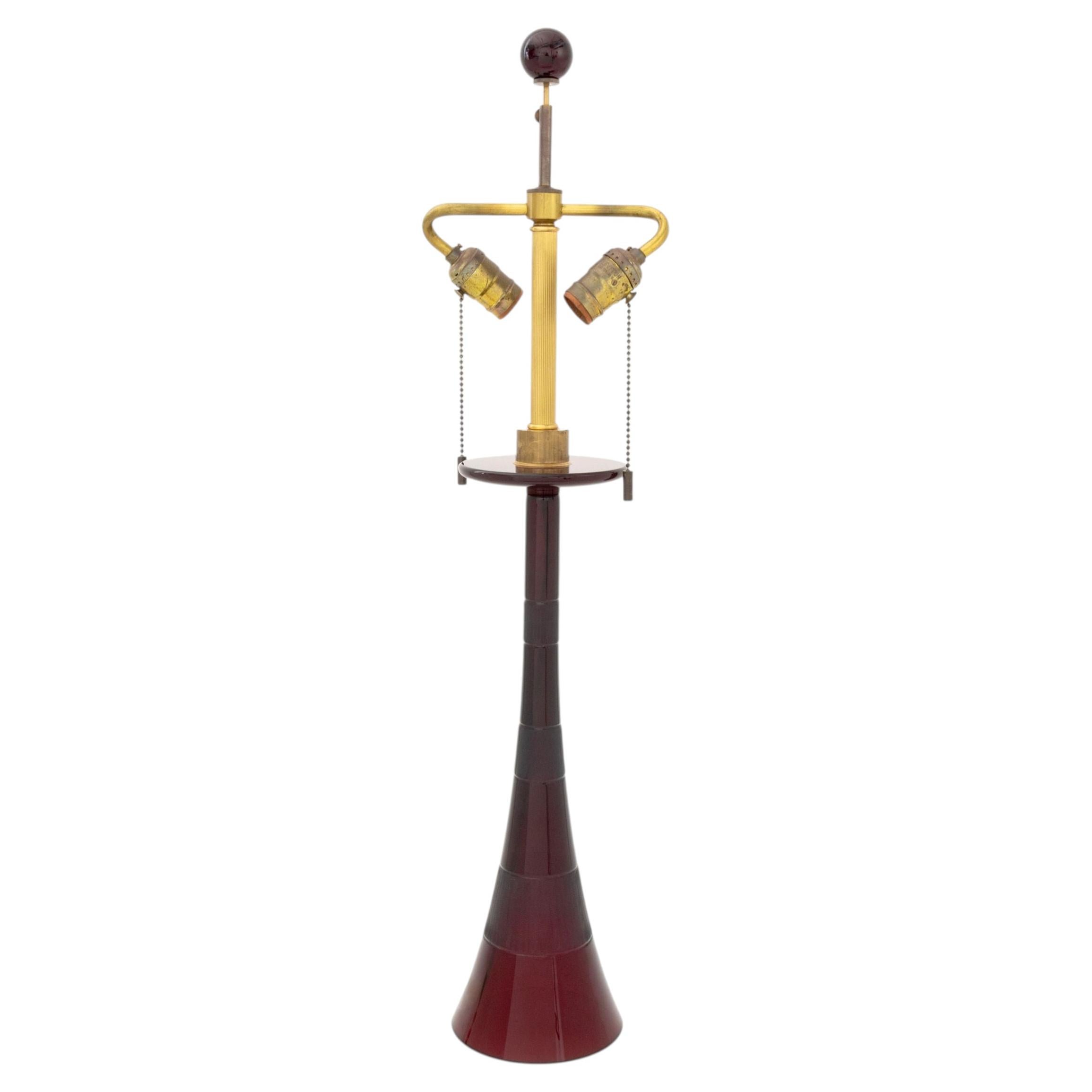 John Hutton for Donghia Vintage Ruby Murano Glass Lamp For Sale
