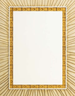 Postmodern Etched and Gilt Sunburst Motif Wall Mirror