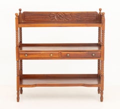 Victorian Mahogany Rectangular Dumb Waiter, Late 19th Century