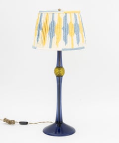 John Hutton für Donghia: Vintage-Lampe aus blauem und gelbem Murano-Glas