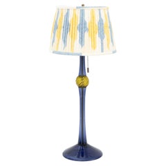 John Hutton für Donghia: Vintage-Lampe aus blauem und gelbem Murano-Glas