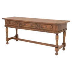 Italian Baroque Style Vintage Walnut Library Table